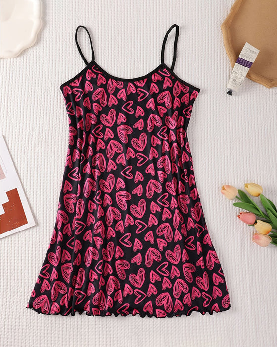 Robe De Nuit Bretelles Spaghetti Imprimé