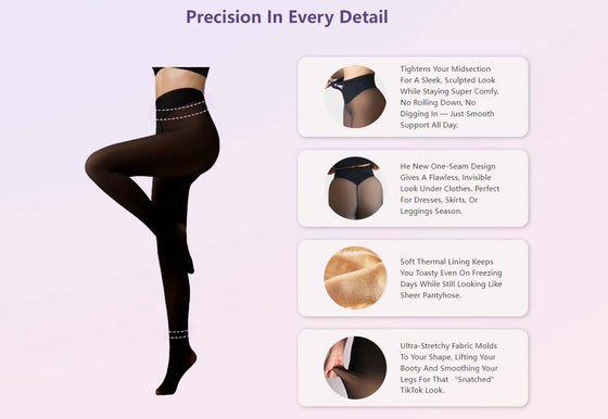 Leggings Moulants Doublés Polaire À Couture Unique