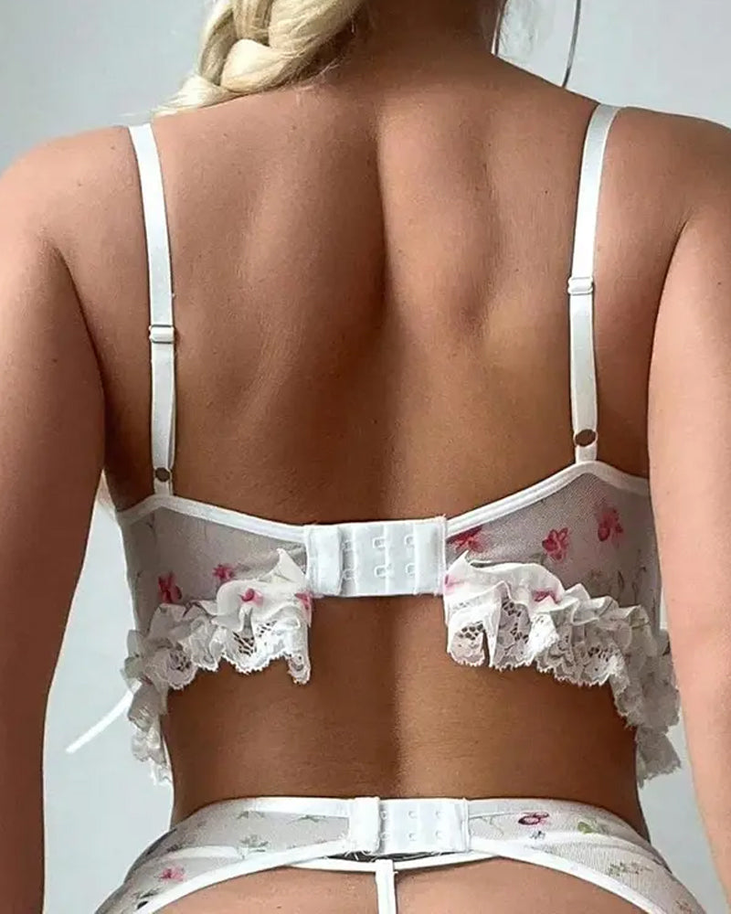 Ensemble À Volants Porte-Jarretelles Ours En Peluche Pyjama