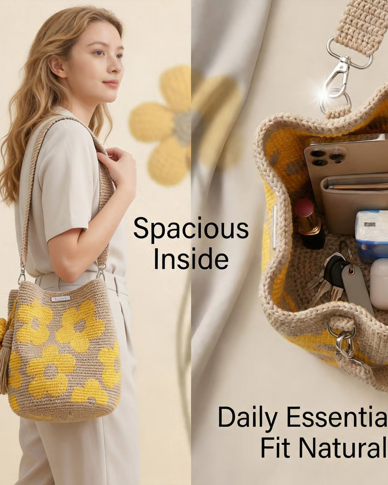Sac Fleur Crochet Tote