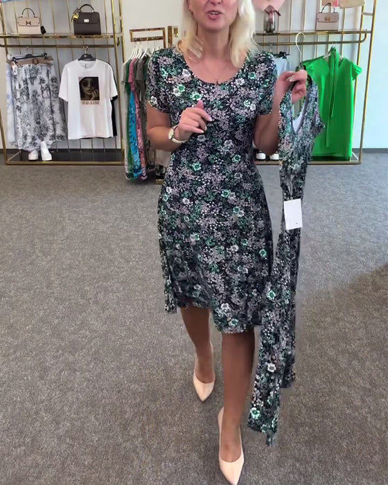 Robe Élégante Taille Fine Imprimée