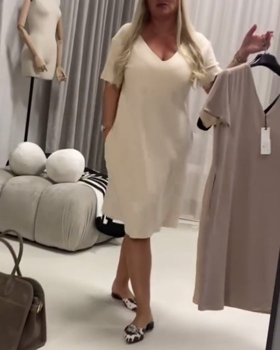 Robe Élégante Et Tendance À Col En V