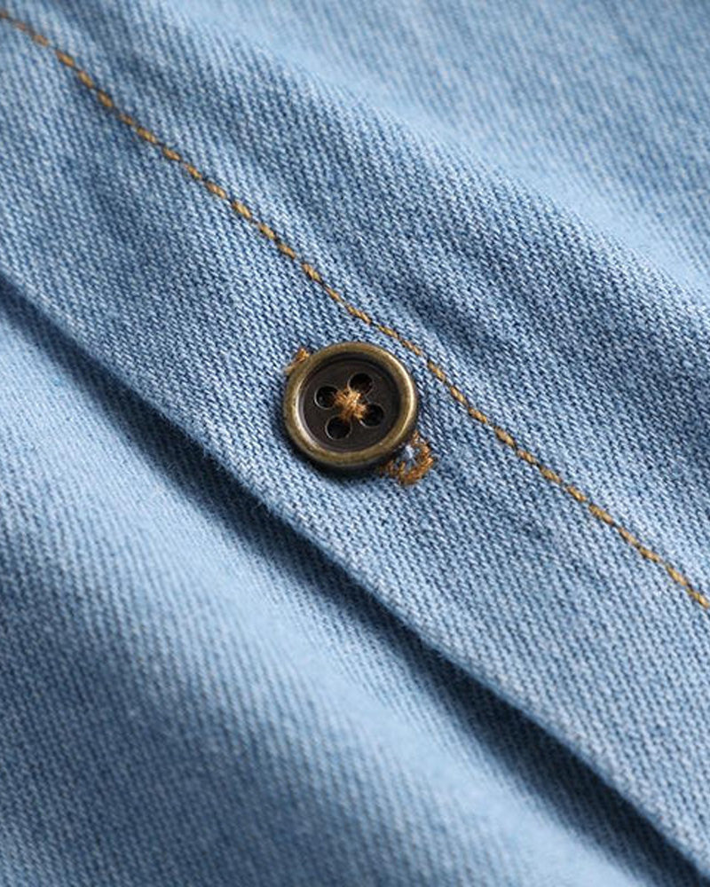 Col Classique Audacieux Denim Faux