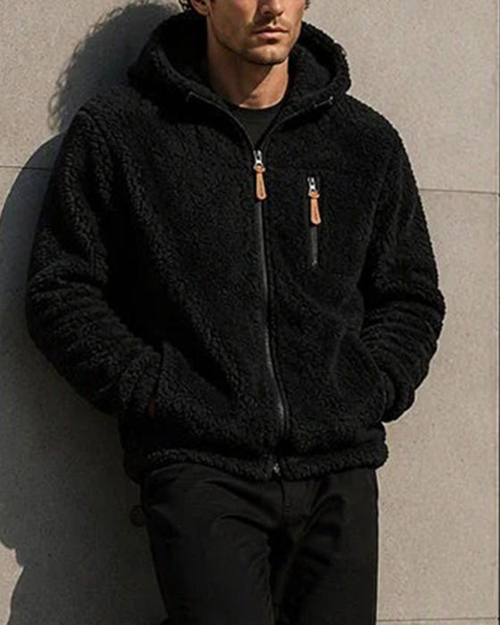 Homme Manteau À Capuche Fermeture Éclair