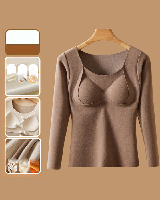 Sous-Vêtement Femme Haut Thermique Avec Coussinets De Soutien-Gorge