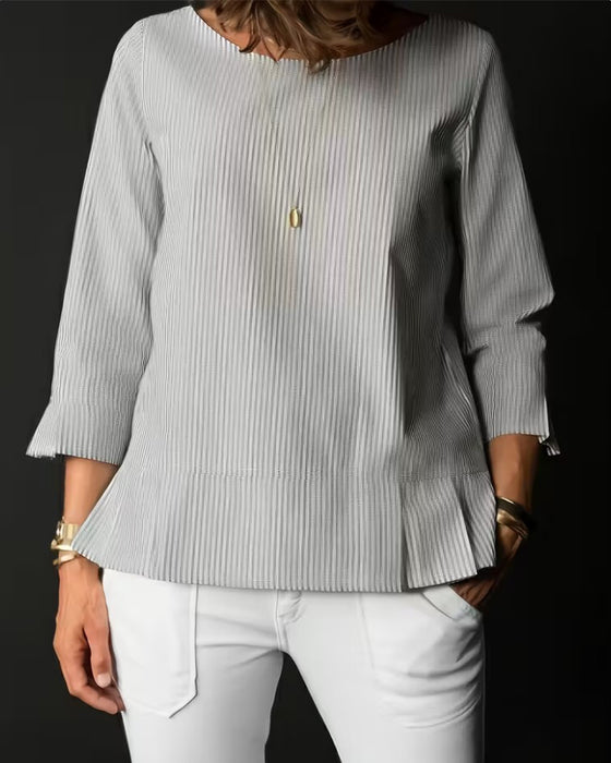 Haut À Rayures Col Rond