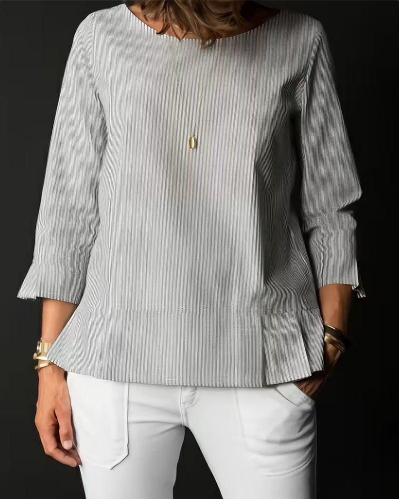 Haut À Rayures Col Rond