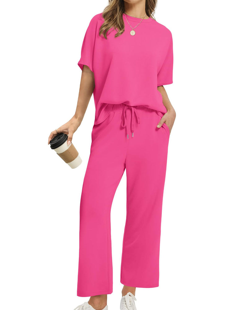 Costume Unie Col Rond Manches Courtes