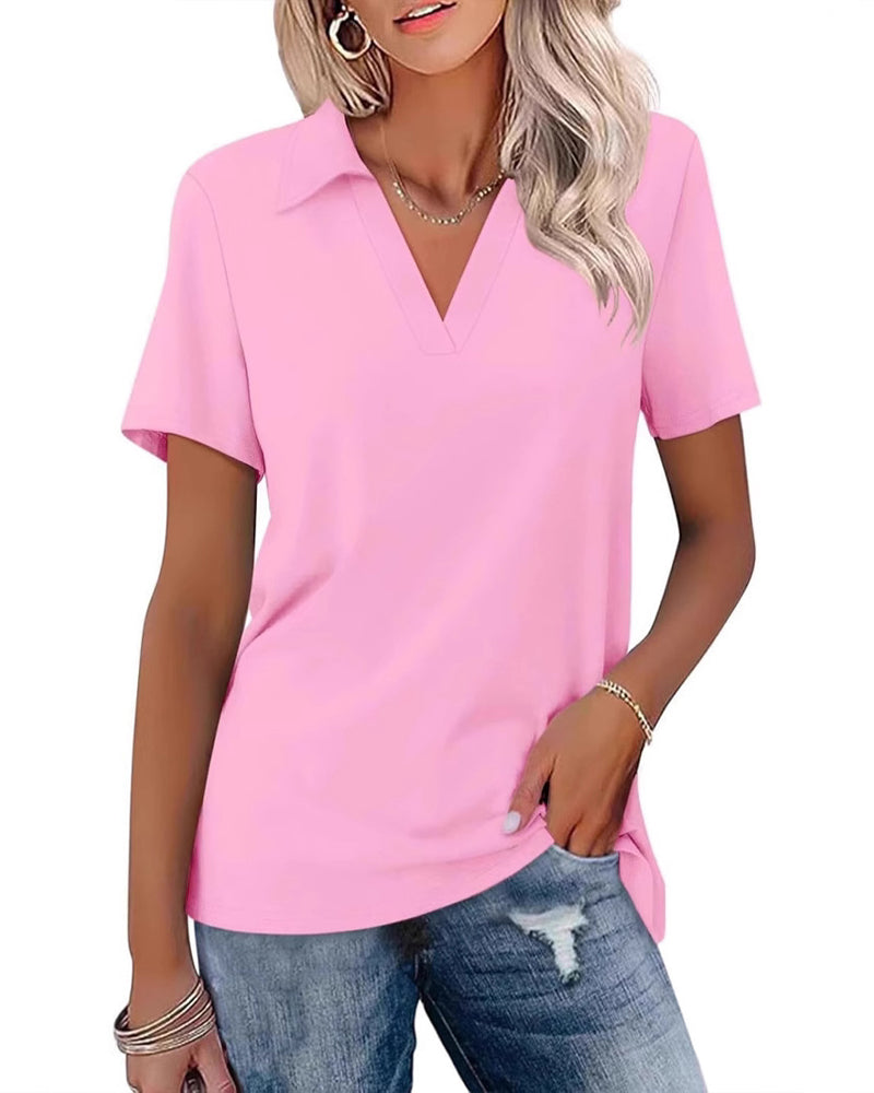 T-Shirt Manche Courte Col V Polo