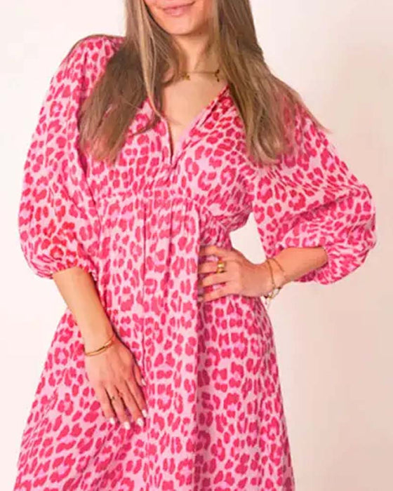 Robe Femme Col V Imprimé