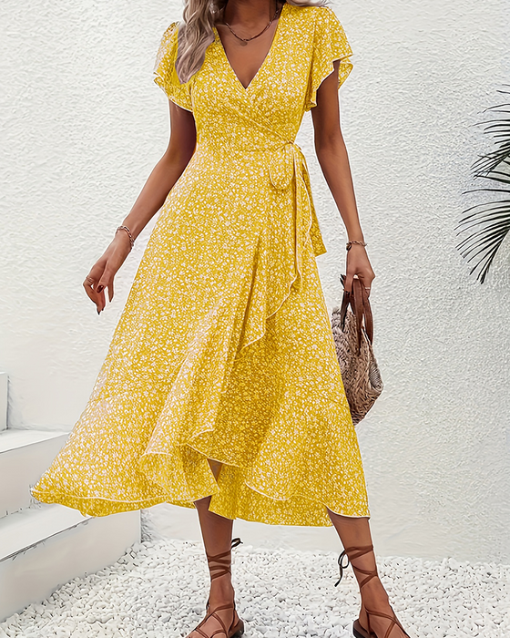 Robe Petite Fleur Nouer Devant Vacances
