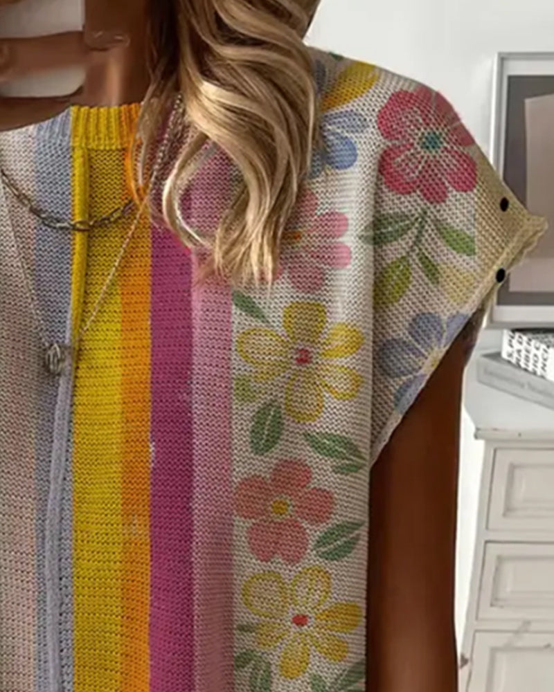 Pull-Over À Pois Rayé Arc-En-Ciel