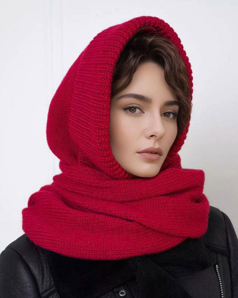 Vente En Gros Écharpe À Capuche Tricotée Unie