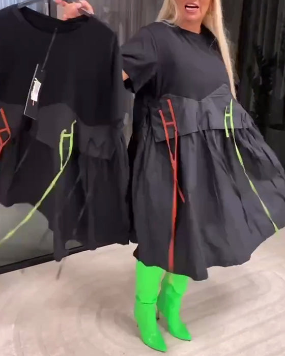 Robe Couture Ruban Fausse Deux-Pièces