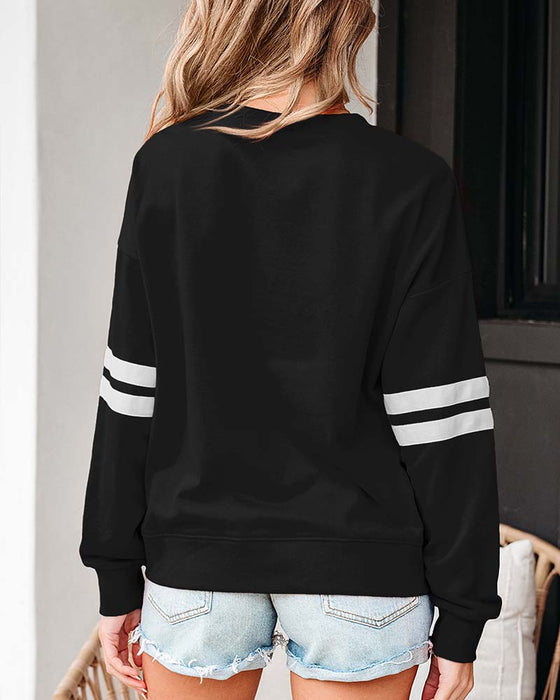 Sweatshirt Col Rond Manches Longues Color-Block