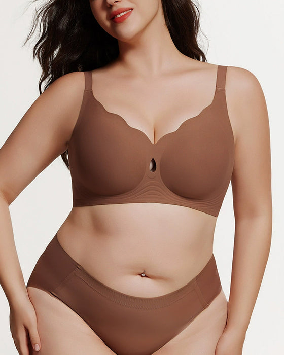 Soutien-Gorge Femme Avec Découpe En Goutte D’Eau Et Fleurs Festonnées