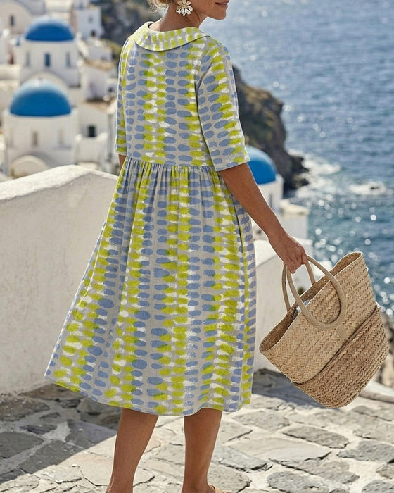 Robe Coloré Polka Dot Revers