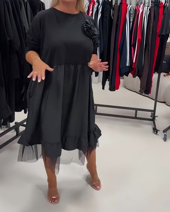 Robe Patchwork Unie Décontractée
