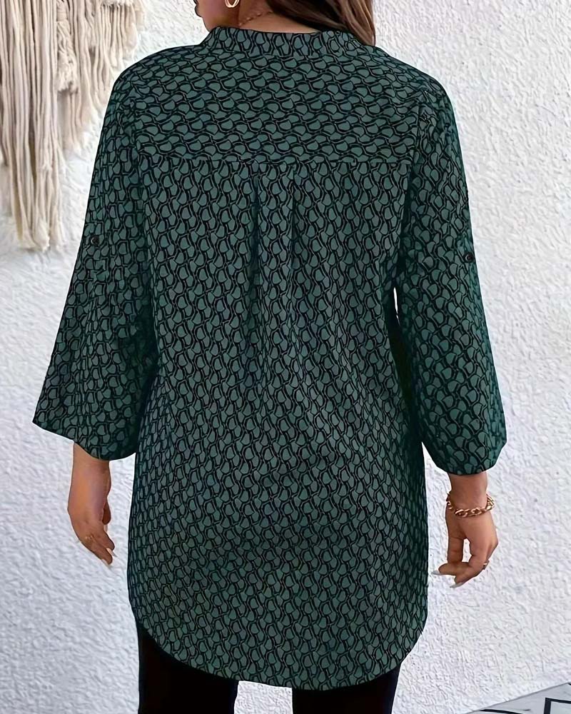 Blouse Col En V Élégant Sophistiqué Bohémienne