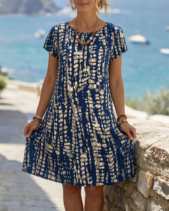 Robe Géométrique Imprimé Droit
