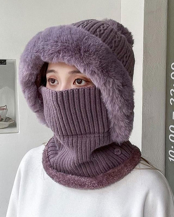 Bonnet Et Écharpe Tricotés Tout-En-Un
