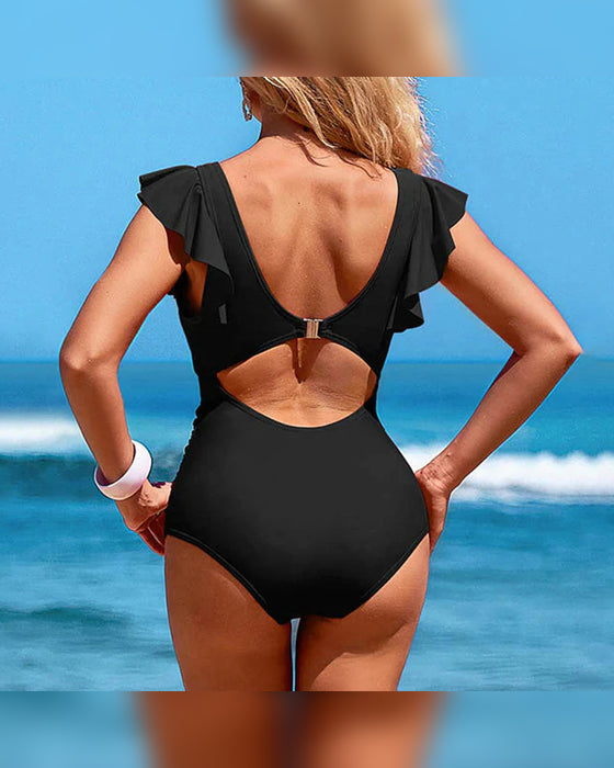 Maillot De Bain Une Pièce Sexy À Volants – Détail Volanté, Contrôle Du Ventre & Couleurs Vibrantes