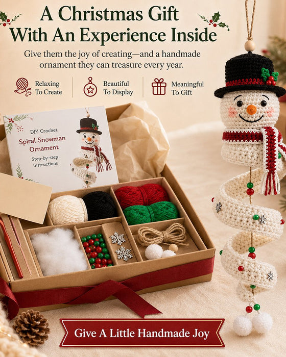 ☃️ Kit DIY Bonhomme De Neige En Spirale Au Crochet