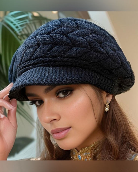 Bonnet Slouchy Beanie En Tricot Torsadé Hiver Pour Femme Doux Chaud Extensible