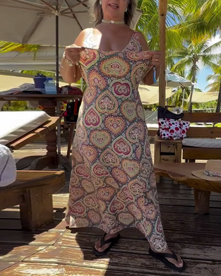 Maillot de Bain Sans Bretelles Cœur Imprimé Vacances