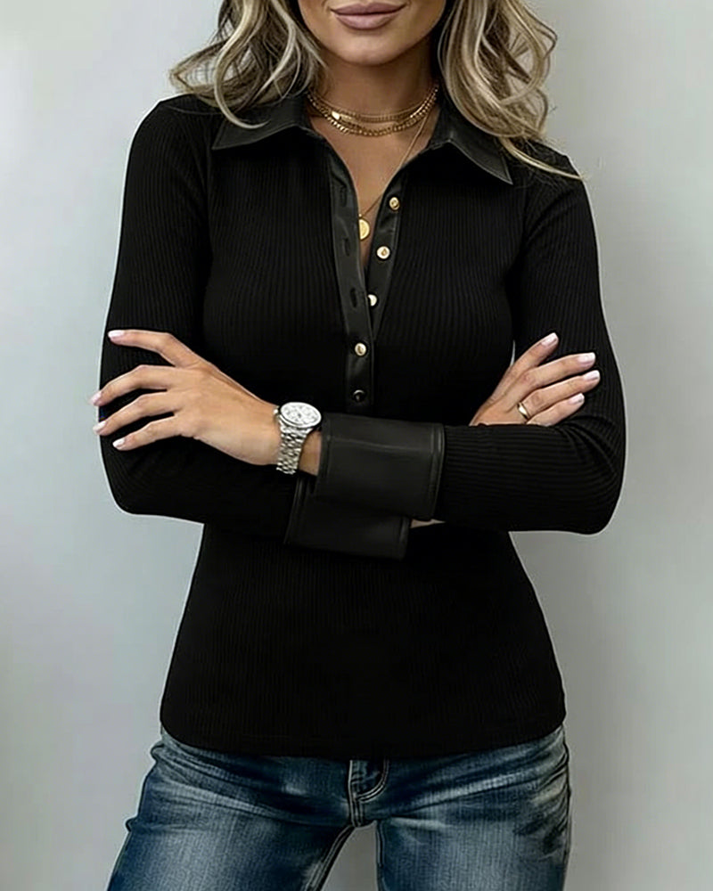 Haut Bouton Devant Panneau PU