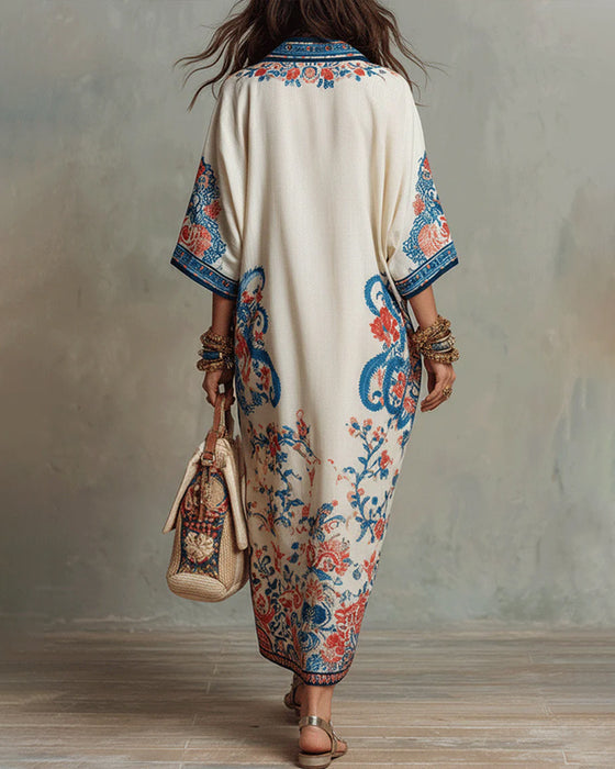 Robe Bohème Revers Décontractée
