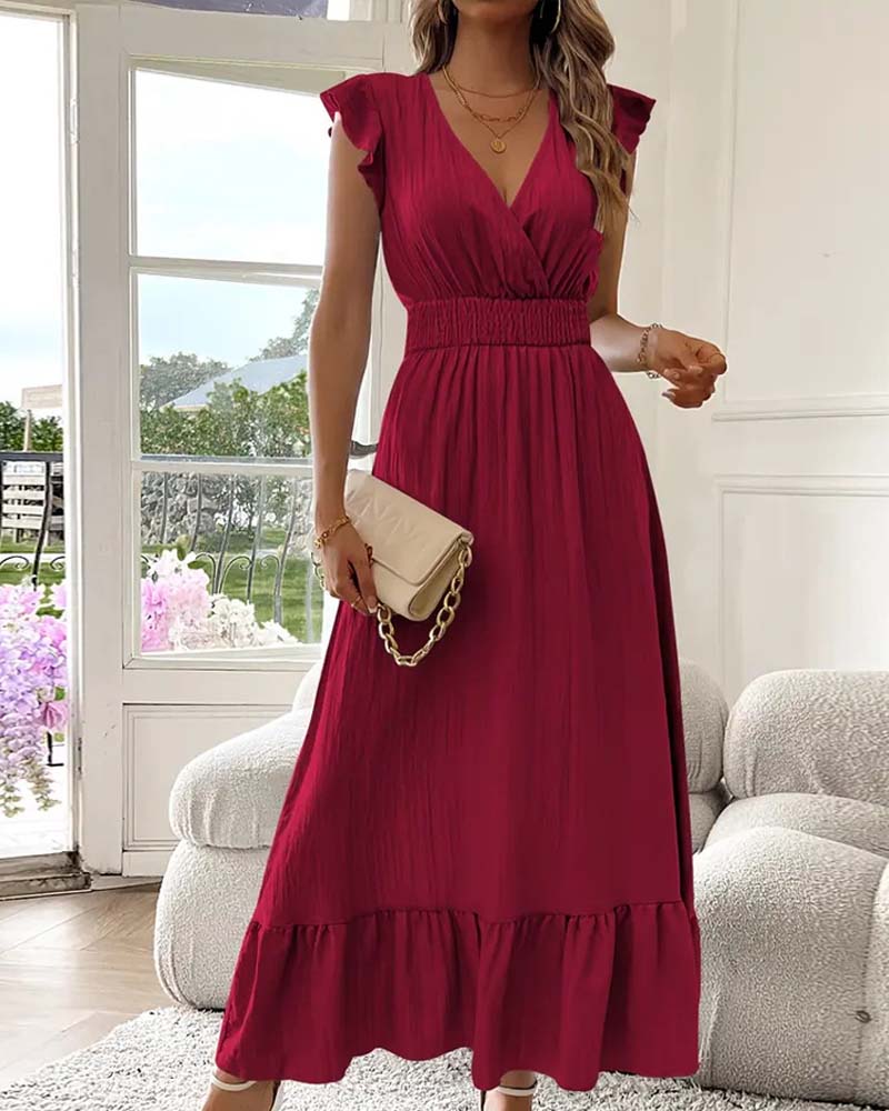 Robe Col Uni Taille Cintrée