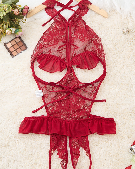Sous-Vêtement Sexy En Dentelle Avec Décolleté