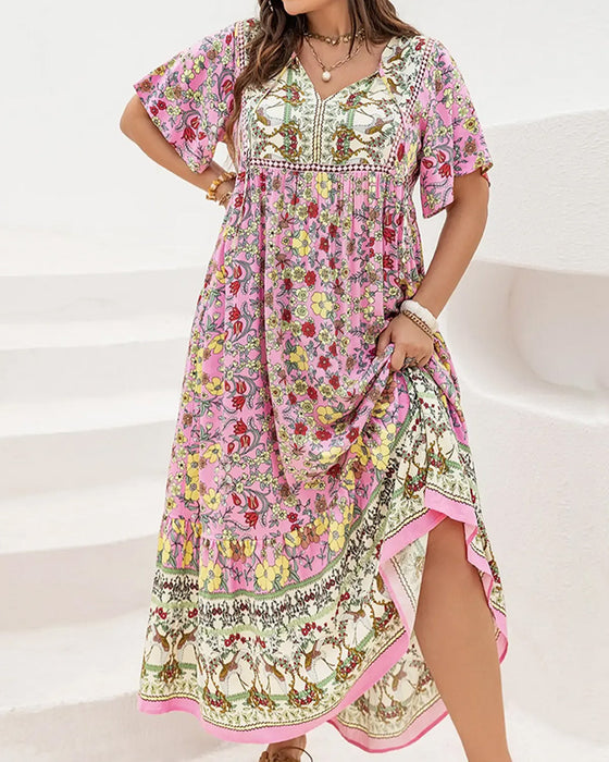 Robe Florale Patchwork Ethnique