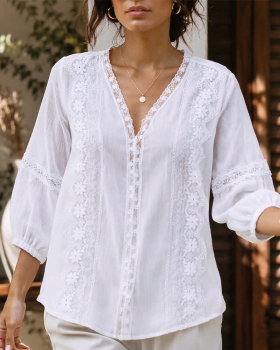 Blouse Col-V Uni