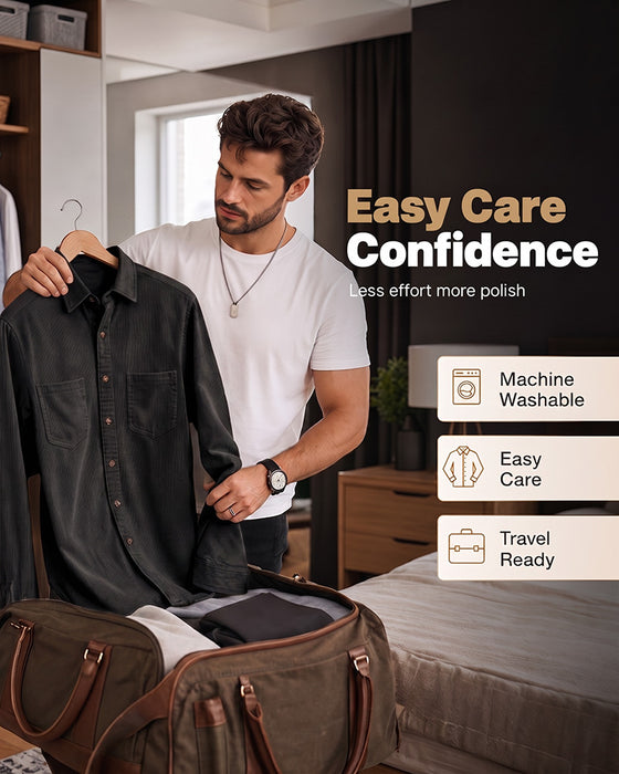 👔 Veste Chemise Décontractée En Velours Côtelé Pour Homme – Texture Classique Rencontre Confort Quotidien