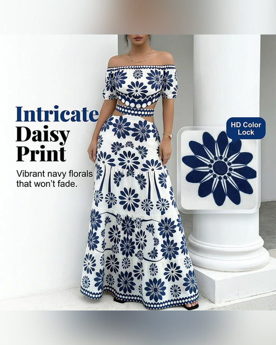 Robe Off-Shoulder Florale Découpée
