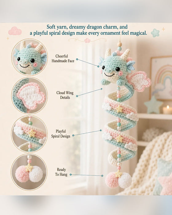 🐉 Kit DIY pour débutant d'un ornement suspendu en spirale dragon enchanté | Ensemble complet incluant tous les outils et un guide étape par étape 💕
