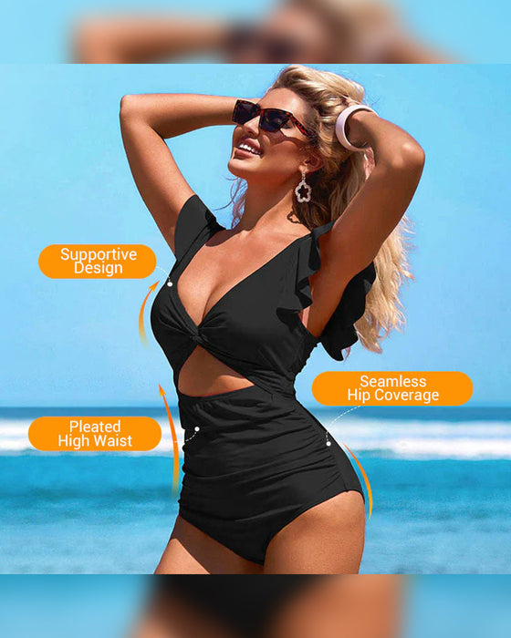 Maillot De Bain Une Pièce Sexy À Volants – Détail Volanté, Contrôle Du Ventre & Couleurs Vibrantes