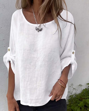 Blouse Col Rond Loose Uni