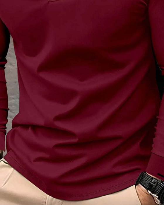 T-Shirt Col En V Côtelé Unie Homme