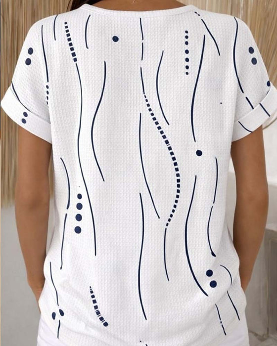 T-Shirt Col Rond Manches Courtes