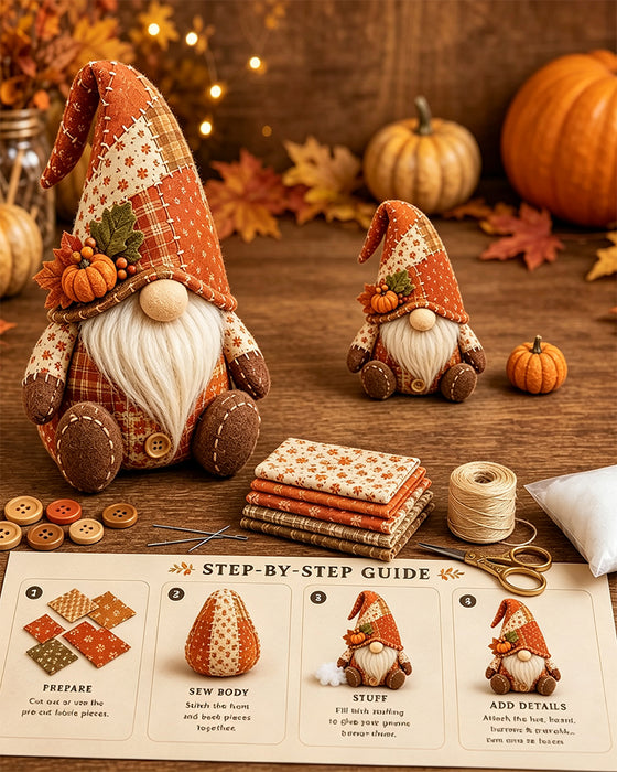 🧵 Kit De Patchwork DIY Gnome – Créez Votre Propre Adorable Gnome 🧙‍♂️