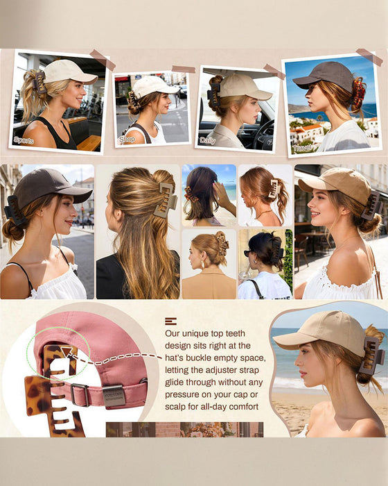 Pinces À Cheveux Plates Léopard Compatibles Avec Chapeau Pour Femme