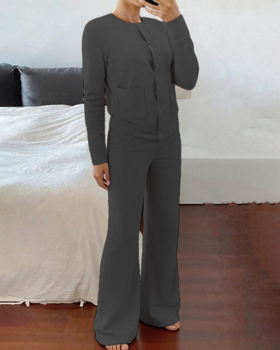 Ensemble Décontracté Uni Deux Pièces