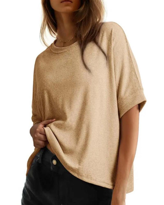 T-Shirt Col Rond Lâche Manches Courtes