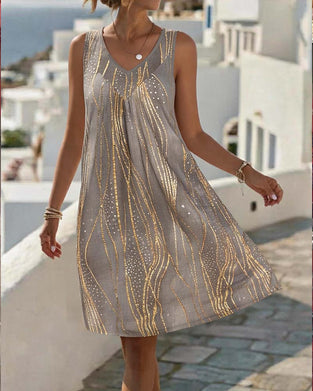Robe Col V Ligne Sans Manches