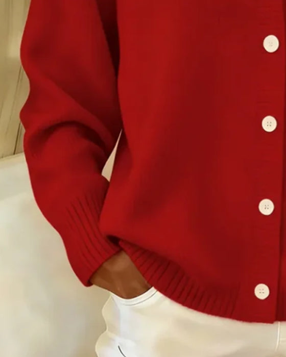 Cardigan Boutonné Avec Col Claudine