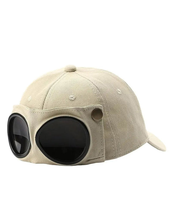 Casquette De Baseball Pilote Avec Lunettes Amovibles – Conçue Pour Le Style Urbain Et Les Looks Du Quotidien