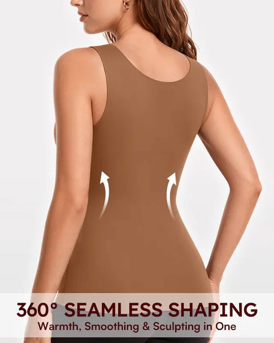 Débardeur Femme 3-En-1 Léger Ajusté Doux Thermique Shapewear Soutien-Gorge Intégré